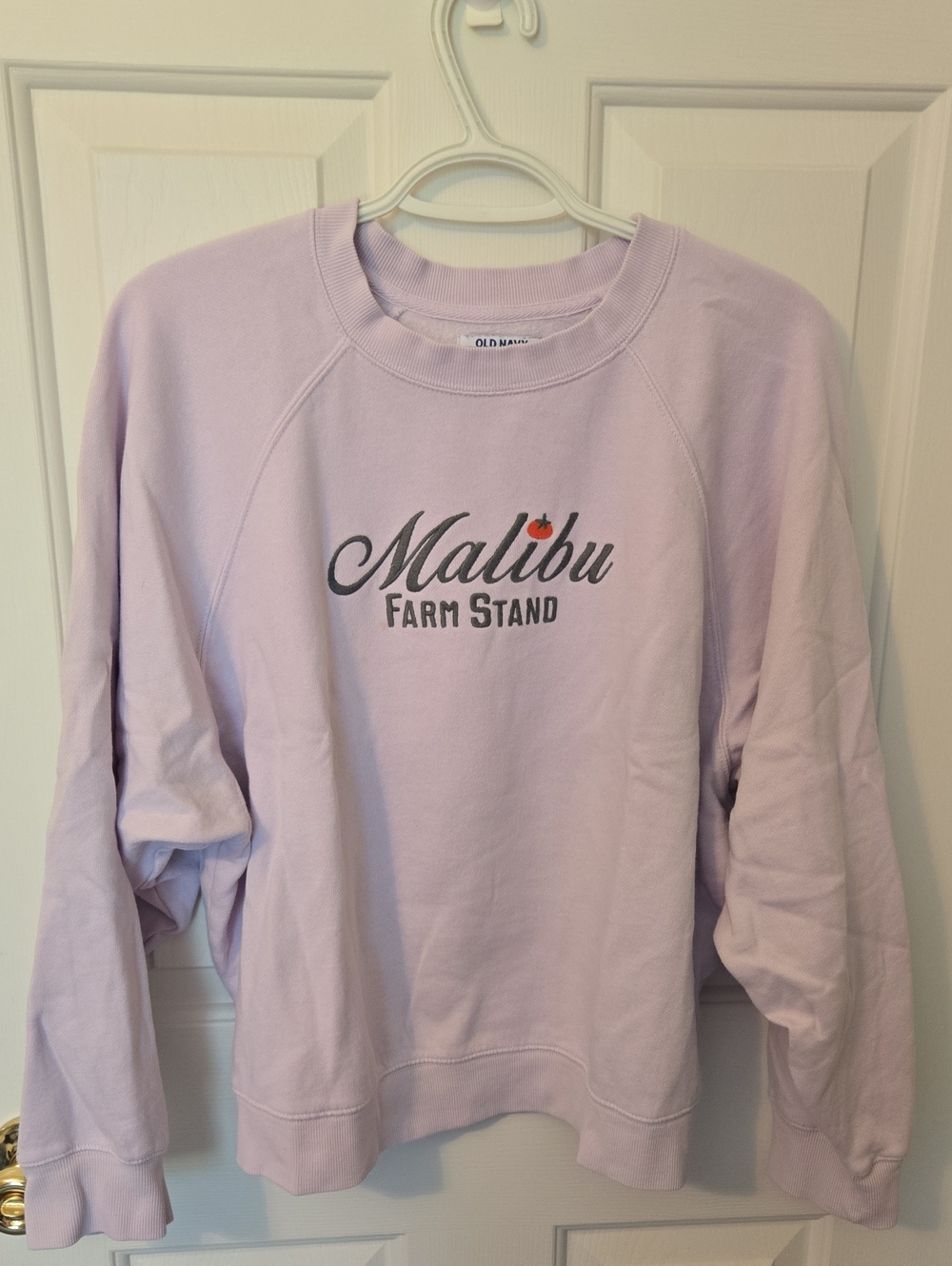 Old Navy Light Lavender 'Malibu Farm Stand' Crewneck Sweatshirt Size Large